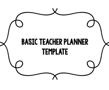 Preview of Music Teacher Basic Planner Template