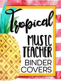 Music Teacher Binder Covers - Tropical Stripes and Florals