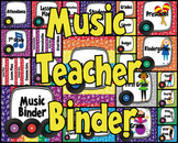 Music Teacher Binder Covers and Labels -Rainbow Records Design