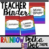 Music Teacher Binder - Rainbow Polka Dot