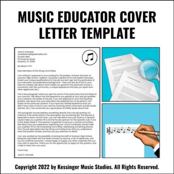 Preview of Music Teacher Cover Letter Template | Fully Editable | Printer-Friendly