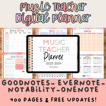 Preview of Music Teacher Digital Planner - Choir, Band, Orchestra, Middle/High School