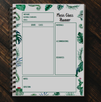 Preview of 23-24 Music Teacher Planner| Printable | 23-24 School Year Aug-Aug