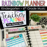 Music Teacher Planner 2023-2024 l Rainbow l Print/Digital 