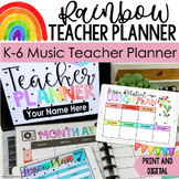 Music Teacher Planner 2024-2025 l Rainbow l Print/Digital 