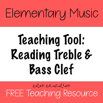 Preview of Music Teaching Tool PDF - FREE Note Reading Resource - Treble and Bass Clef