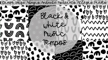 Preview of Music Tempo Decor - Modern Black & White