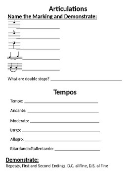 Preview of Music Terms and Symbols Quizzes