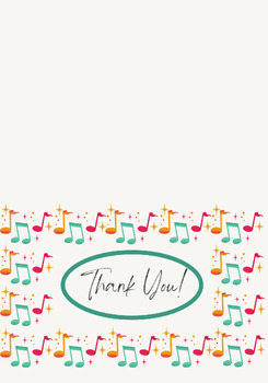 Preview of Music Thank You Cards