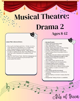 Preview of Drama lessons and Activities for Musical theatre class (2/2)
