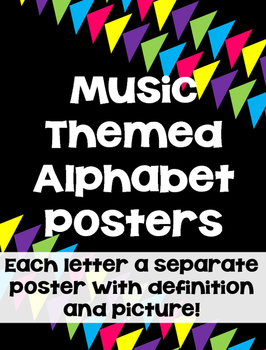 Preview of Music Themed Alphabet Posters