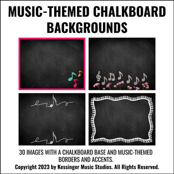 Preview of Music-Themed Chalkboard Backgrounds | Google Slides Backgrounds | Wallpapers