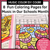 Music Themed Color By Code Treble Clef Note Identification