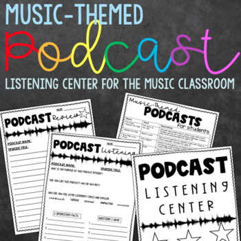 Preview of Music-Themed Podcast Listening Centre FREEBIE