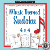 Music Games: SUDOKU  4 x 4 Music Worksheets: Music Quiz