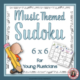 Music Symbol Puzzles: SUDOKU 6 x 6 Music Worksheets
