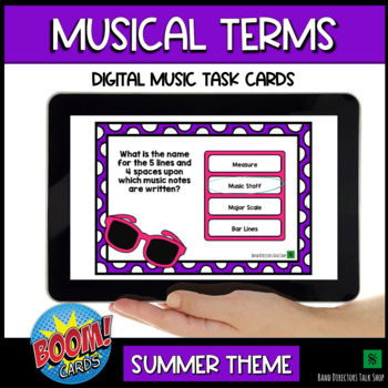 Preview of Music Theory BOOM Cards - Music for Google Classroom™ & more- Musical Terms