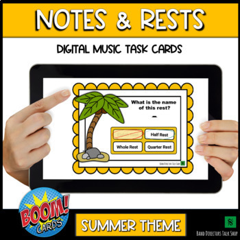 Preview of Music Theory BOOM Cards- Notes & Rests - Digital and Interactive Music Game