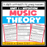 Music Theory Band Worksheets - Unit 1 Notation - non-tech