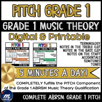 Preview of Music Theory COMPLETE Grade 1 ABRSM PITCH No Prep Bell Ringers Starters BTS