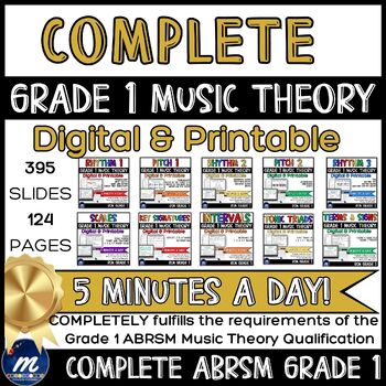 Preview of Music Theory COMPLETE Grade 1 Exam Prep ABRSM RCM No Prep Bell Ringers Starters
