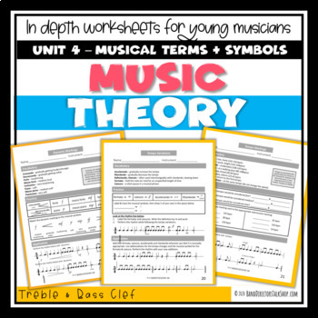 Preview of Music Theory Curriculum - Unit 4 - Music Terms & Symbols
