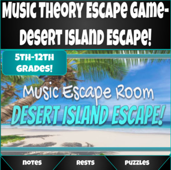 Preview of Music Theory Escape Game- Desert Island Escape!