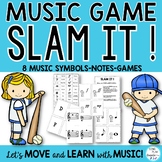 Music Theory Game "Slam It!" Notes, Symbols, Flash Cards