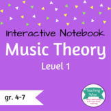 Music Theory Interactive Notebook Lvl 1: Notes, Clefs, Rhy
