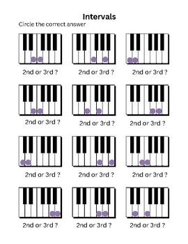 Preview of Music Theory Interval Worksheets