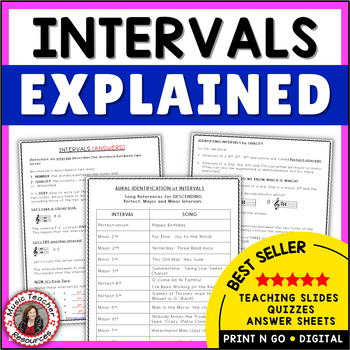Preview of Music Theory Worksheets - Intervals Explained with Theory Worksheets