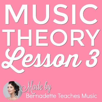 Preview of Music Theory Lesson 3 Reading Treble Clef & Bass Clef Notes - No Prep Printable!