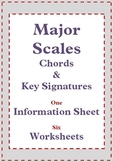 Music Theory: Major Scales Music Worksheets