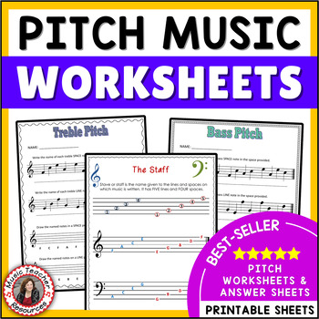 Preview of Music Theory Worksheets Treble and Bass Clef Notes - Middle School Music