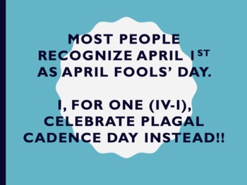 Preview of Music Theory: Plagal Cadence Day (4-1)