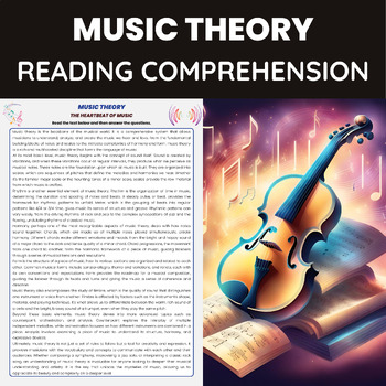 Preview of Music Theory Reading Comprehension | Language of Music Sound Rhythm Harmony