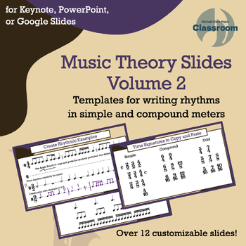 Preview of Music Theory Slides | Templates for writing rhythms  in simple/compound meters