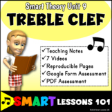 Music Theory TREBLE CLEF Worksheets & 7 Music Videos plus 