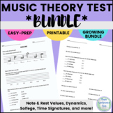 Music Theory Test BUNDLE for Beginners - Music Classroom
