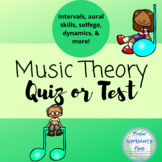 Music Theory Test or Final Exam for Music Classroom - Grades 6-12