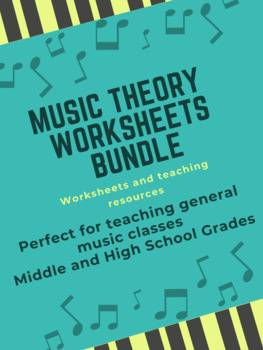 Preview of Music Theory Worksheets Bundle for Middle School General Music