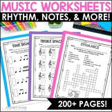 200 Music Theory Worksheets - Music Class & Piano - Note R