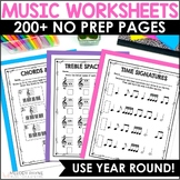 Music Theory Worksheets: 200+ No Prep Pages for Music Class and Piano Lessons