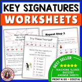 Key Signatures Teaching Slides and Music Theory Worksheets