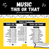 Music Printable Worksheeet | This or That, Intro Music&Me