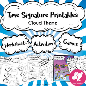 Preview of 60 TIME SIGNATURE Worksheets, Printables, Games, Music Theory, Meter, Rhythm