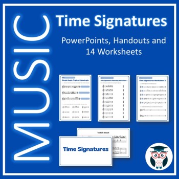 Preview of Music Time Signatures Unit of Work - PowerPoints, Handouts and 14 Worksheets