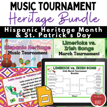 Preview of Music Tournament Bundle for Hispanic Heritage Music and Irish Music, St. Patrick