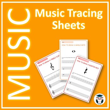 Preview of Music Tracing Sheets - Notes, Rests and Clefs
