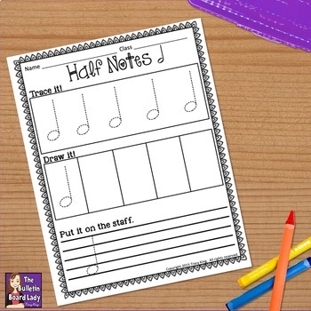 Music Tracing Worksheets by The Bulletin Board Lady-Tracy King | TpT